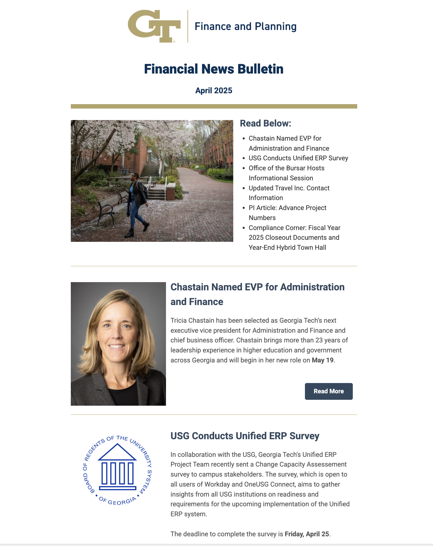 News bulletin articles