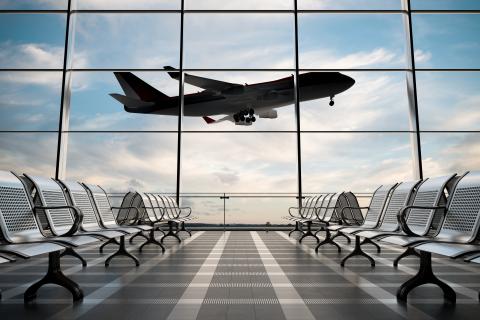 Plane taking flight from the airport 
