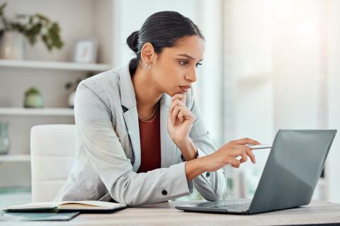 Person looking at computer screen